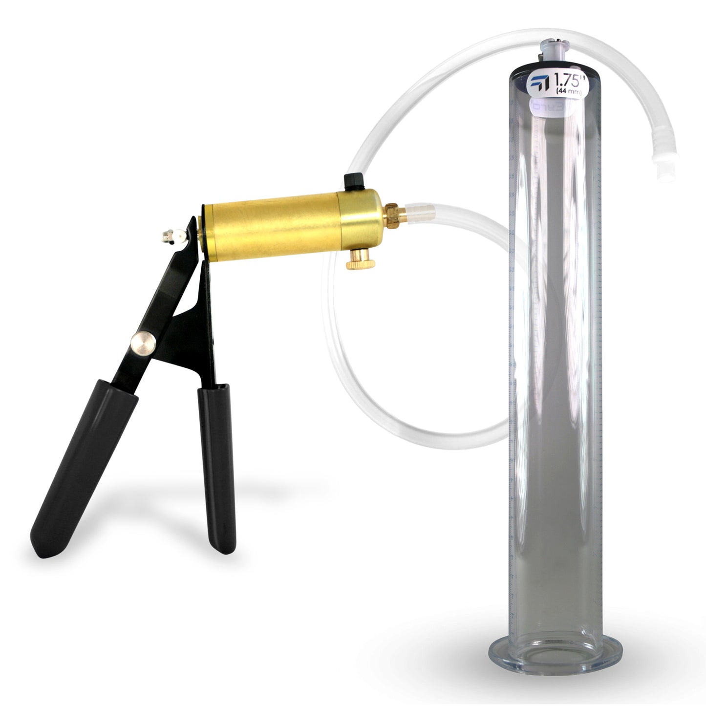 LeLuv® Ultima Penis Pump, Black Rubber Grip, Clear Hose - Wide Flange Cylinders