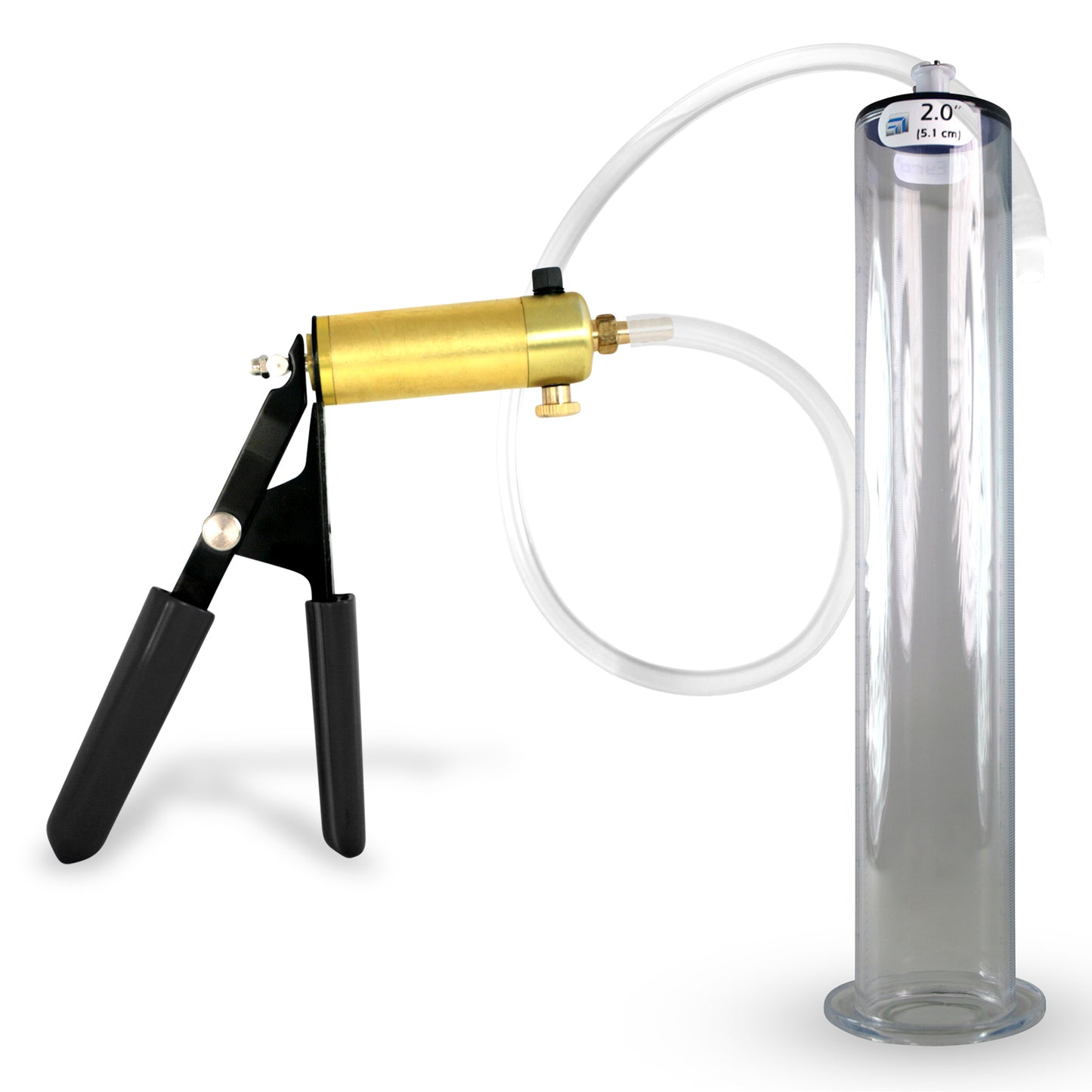 LeLuv® Ultima Penis Pump, Black Rubber Grip, Clear Hose - Wide Flange Cylinders