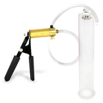 LeLuv® Ultima Penis Pump, Black Rubber Grip, Clear Hose - Round Flange Cylinders
