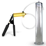 LeLuv® Ultima Penis Pump, Black Rubber Grip, Clear Hose - Wide Flange Cylinders