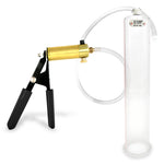 LeLuv® Ultima Penis Pump, Black Rubber Grip, Clear Hose - Round Flange Cylinders