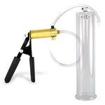 LeLuv® Ultima Penis Pump, Black Rubber Grip, Clear Hose - Round Flange Cylinders