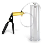LeLuv® Ultima Penis Pump, Black Rubber Grip, Clear Hose - Round Flange Cylinders