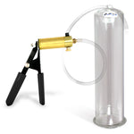 LeLuv® Ultima Penis Pump, Black Rubber Grip, Clear Hose - Round Flange Cylinders