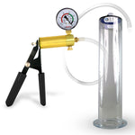LeLuv® Ultima Penis Pump, Black Rubber Grip, Clear Hose - Wide Flange Cylinders
