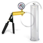 LeLuv® Ultima Penis Pump, Black Rubber Grip, Clear Hose - Round Flange Cylinders