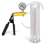 LeLuv® Ultima Penis Pump, Black Rubber Grip, Clear Hose - Round Flange Cylinders