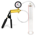 LeLuv® Ultima Penis Pump, Black Rubber Grip, Clear Hose - Round Flange Cylinders
