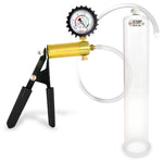 LeLuv® Ultima Penis Pump, Black Rubber Grip, Clear Hose - Round Flange Cylinders
