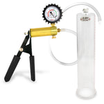 LeLuv® Ultima Penis Pump, Black Rubber Grip, Clear Hose - Round Flange Cylinders