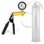 LeLuv® Ultima Penis Pump, Black Rubber Grip, Clear Hose - Round Flange Cylinders