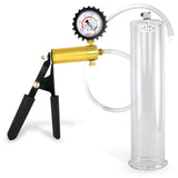 LeLuv® Ultima Penis Pump, Black Rubber Grip, Clear Hose - Round Flange Cylinders