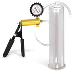LeLuv® Ultima Penis Pump, Black Rubber Grip, Clear Hose - Round Flange Cylinders