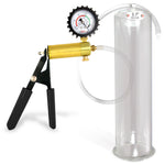 LeLuv® Ultima Penis Pump, Black Rubber Grip, Clear Hose - Round Flange Cylinders