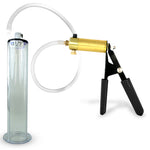 LeLuv® Ultima Penis Pump, Black Rubber Grip, Clear Hose - Wide Flange Cylinders
