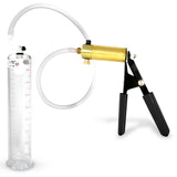 LeLuv® Ultima Penis Pump, Black Rubber Grip, Clear Hose - Round Flange Cylinders