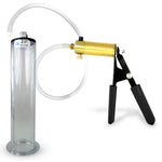 LeLuv® Ultima Penis Pump, Black Rubber Grip, Clear Hose - Wide Flange Cylinders