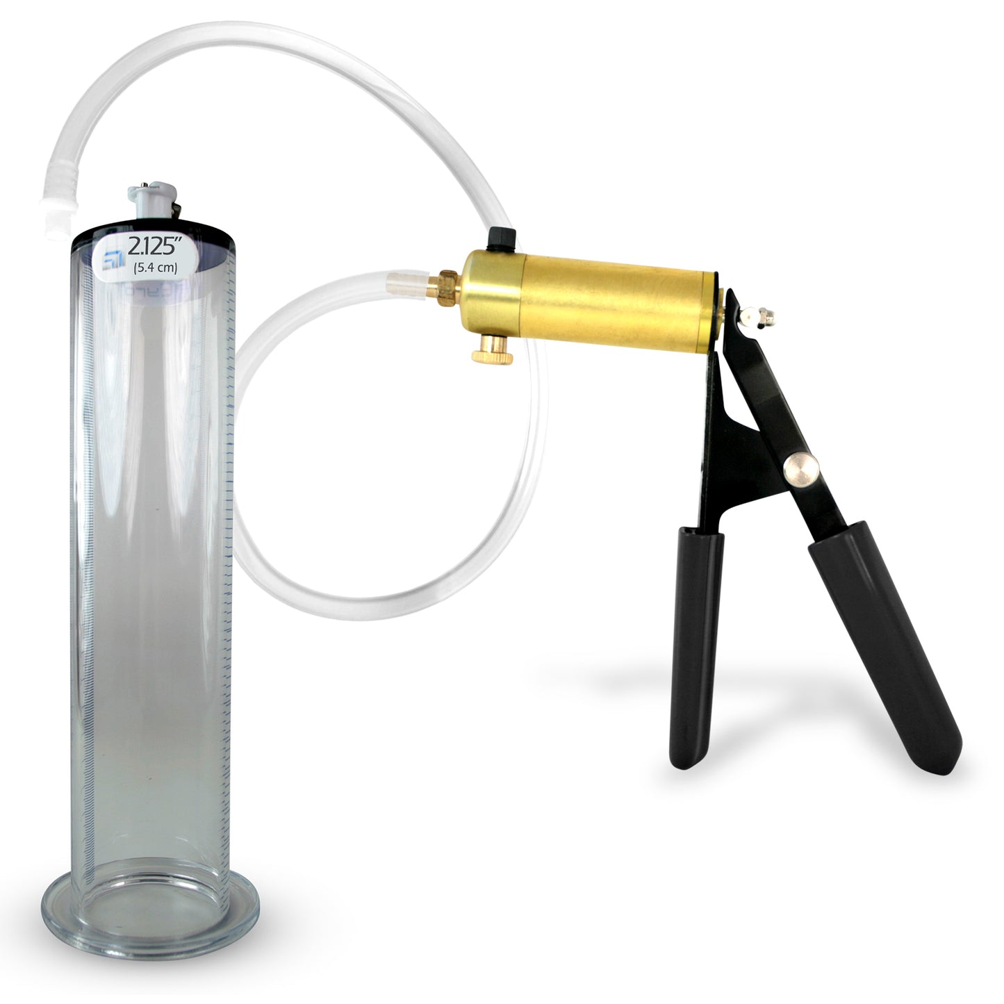 LeLuv® Ultima Penis Pump, Black Rubber Grip, Clear Hose - Wide Flange Cylinders