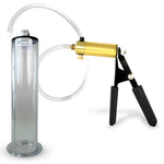 LeLuv® Ultima Penis Pump, Black Rubber Grip, Clear Hose - Wide Flange Cylinders