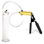 LeLuv® Ultima Penis Pump, Black Rubber Grip, Clear Hose - Round Flange Cylinders