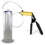 LeLuv® Ultima Penis Pump, Black Rubber Grip, Clear Hose - Wide Flange Cylinders