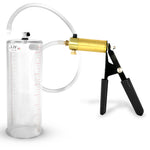 LeLuv® Ultima Penis Pump, Black Rubber Grip, Clear Hose - Round Flange Cylinders