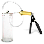 LeLuv® Ultima Penis Pump, Black Rubber Grip, Clear Hose - Round Flange Cylinders