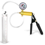 LeLuv® Ultima Penis Pump, Black Rubber Grip, Clear Hose - Round Flange Cylinders