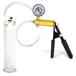 LeLuv® Ultima Penis Pump, Black Rubber Grip, Clear Hose - Round Flange Cylinders