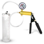 LeLuv® Ultima Penis Pump, Black Rubber Grip, Clear Hose - Round Flange Cylinders