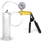 LeLuv® Ultima Penis Pump, Black Rubber Grip, Clear Hose - Round Flange Cylinders