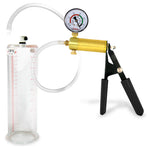 LeLuv® Ultima Penis Pump, Black Rubber Grip, Clear Hose - Round Flange Cylinders