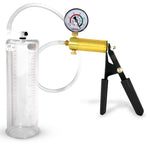 LeLuv® Ultima Penis Pump, Black Rubber Grip, Clear Hose - Round Flange Cylinders
