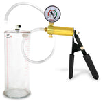 LeLuv® Ultima Penis Pump, Black Rubber Grip, Clear Hose - Round Flange Cylinders