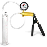 LeLuv® Ultima Penis Pump, Black Rubber Grip, Clear Hose - Round Flange Cylinders