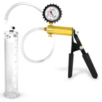 LeLuv® Ultima Penis Pump, Black Rubber Grip, Clear Hose - Round Flange Cylinders