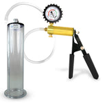 LeLuv® Ultima Penis Pump, Black Rubber Grip, Clear Hose - Wide Flange Cylinders