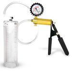 LeLuv® Ultima Penis Pump, Black Rubber Grip, Clear Hose - Round Flange Cylinders