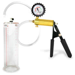 LeLuv® Ultima Penis Pump, Black Rubber Grip, Clear Hose - Round Flange Cylinders