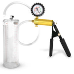 LeLuv® Ultima Penis Pump, Black Rubber Grip, Clear Hose - Round Flange Cylinders