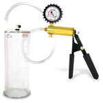 LeLuv® Ultima Penis Pump, Black Rubber Grip, Clear Hose - Round Flange Cylinders