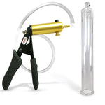 LeLuv® Ultima Penis Pump - Black Silicone Grips and Clear Hose - Round Flange Cylinders