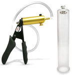 LeLuv® Ultima Penis Pump - Black Silicone Grips and Clear Hose - Round Flange Cylinders