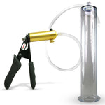 LeLuv® Ultima Penis Pump - Black Silicone Grips and Clear Hose - Wide Flange Cylinders