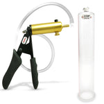 LeLuv® Ultima Penis Pump - Black Silicone Grips and Clear Hose - Round Flange Cylinders