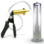 LeLuv® Ultima Penis Pump - Black Silicone Grips and Clear Hose - Wide Flange Cylinders