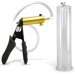 LeLuv® Ultima Penis Pump - Black Silicone Grips and Clear Hose - Round Flange Cylinders