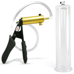 LeLuv® Ultima Penis Pump - Black Silicone Grips and Clear Hose - Round Flange Cylinders