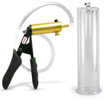 LeLuv® Ultima Penis Pump - Black Silicone Grips and Clear Hose - Round Flange Cylinders