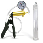 LeLuv® Ultima Penis Pump - Black Silicone Grips and Clear Hose - Round Flange Cylinders